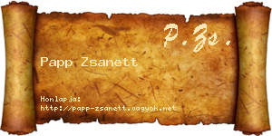 Papp Zsanett névjegykártya